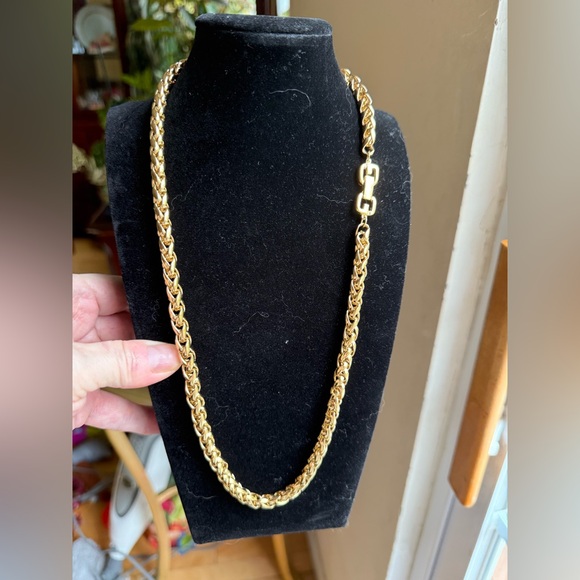 Vintage Signed R Gold Rolo Chain Necklace - Picture 1 of 11
